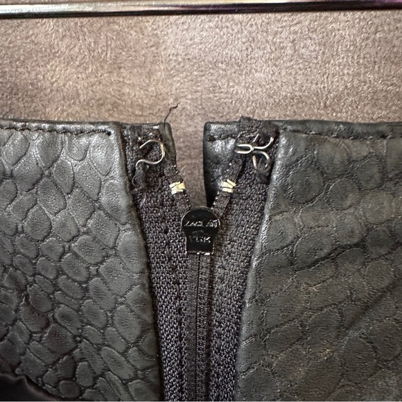 Evan Davies Croc Embossed Leather Pencil Skirt Size 14 - Picture 9 of 11